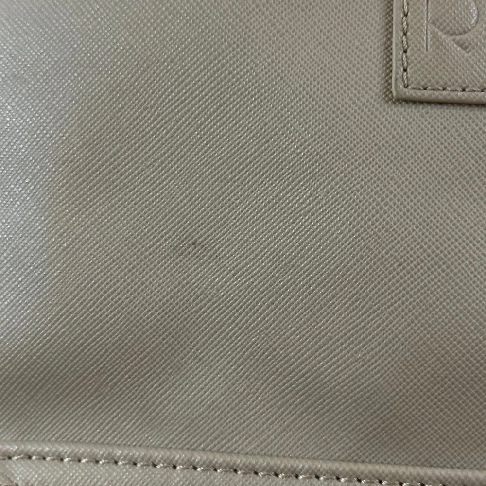 RYLA Baby‎ Bag Taupe Faux Leather Gold Zipper Front Pocket Mini